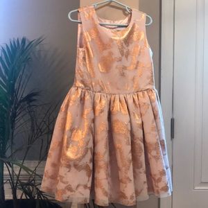 Beautiful rose gold dress with belt